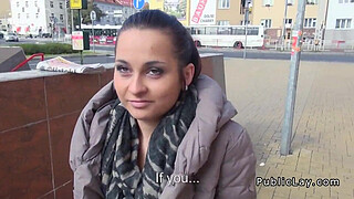 European amateur fucks in public for cash