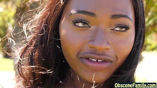 Ebony step ing white dad's big dick