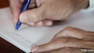 Teen deepthroat blowjob and cumshot from old man with thicc dick