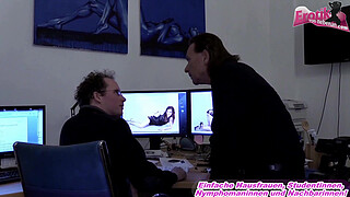 Stupid German teen fucked at casting and fucked in threeway mmf