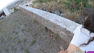 My best friend invited me to the viewpoint of the city and fucked me doggy style very hard