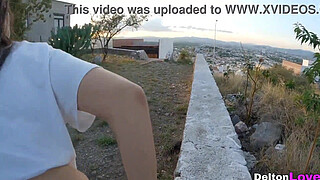 My best friend invited me to the viewpoint of the city and fucked me doggy style very hard