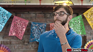 Two hot teens Anya Olsen and sexy Samantha Hayes sucked shaft at the party