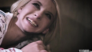 Cute pigtalied stepdaughter in pijamas fucked