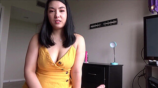 Big Breasted Asian Step Sister Massages Big Step Brother - Mina Moon - Family Therapy