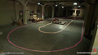 Lesbians anal fucking with machines