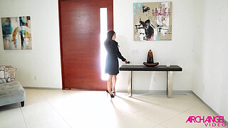 Angela White anally riding strapon shaft