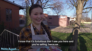 Public Agent Asian Girl Luna Truelove Offers Her Cream Cakes for a Creampie
