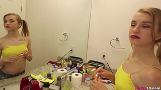 Tiny Teen Kristy got CREAMED