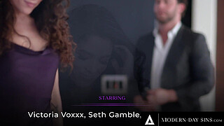 MODERN-DAY SINS - Natural Tits Nympho Gets Her Big Booty Double Drilled And DOMINATED At Dinner Party