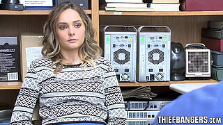 Loss Prevention Officer Fucks Blonde Rebellious Teen Thief