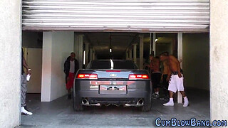 Tattooed slut gang bang