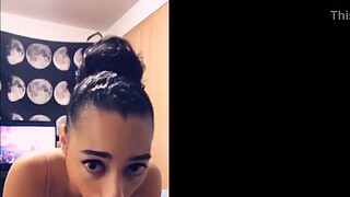 German babe VIOLET sucking And gagging on her husband shaft sexy blowjob