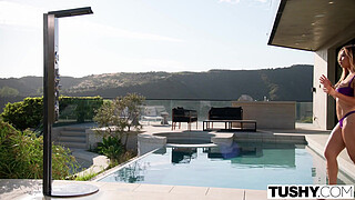 TUSHY Gorgeous Busty Cutie Kazumi Gets DPed By The Boss & New Hire