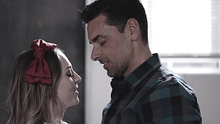 Teen student Lily Larimar was acting a horny cheerleader and her teacher liked her acting