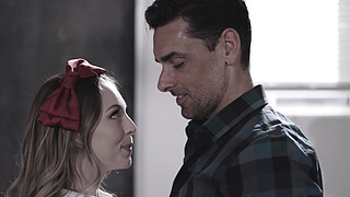 Teen student Lily Larimar was acting a horny cheerleader and her teacher liked her acting