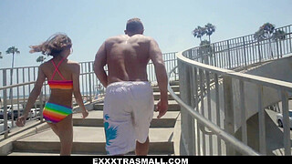 Tiny skinny teen facialized after getting stretched and fucked