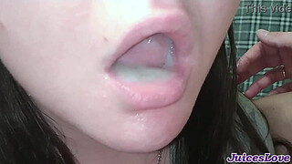 Cum swallow compilation - she real amateur cumslut