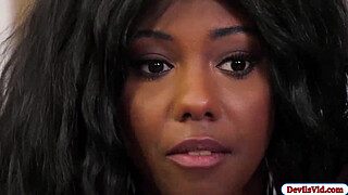 Teen ebony fucking her white stepdad