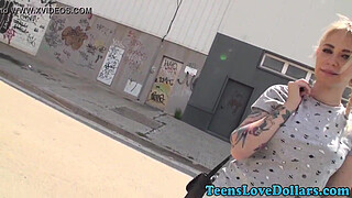 Teen rides dick for cash