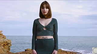 Italian cutie Silvia Soprano eats arse and licks feet while strolling in cum with her dom along the sea