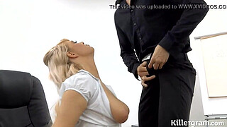 Milf secretary bitch Bonnie Rose is fucked balls deep by big shaft stud in the office