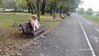 My wife is flashing her pussy to people in park. No panties in public.