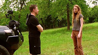 Beautiful bondage virgin gets gets tied up and face fucked in a Texas orchard -- an excerpt from the authentic domination session at Domthenation with Claire Roos