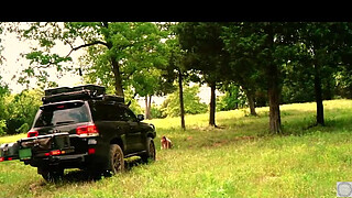 Beautiful bondage virgin gets gets tied up and face fucked in a Texas orchard -- an excerpt from the authentic domination session at Domthenation with Claire Roos