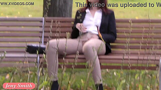 Wrong moment to ask her for a date. Caught wearing crotchless pants