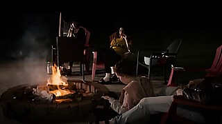 Campfire blowjob with smores and harp music