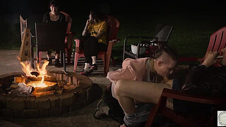Campfire blowjob with smores and harp music