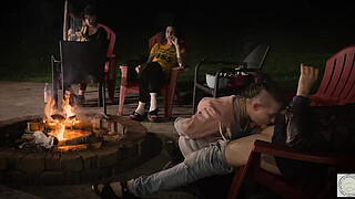 Campfire blowjob with smores and harp music