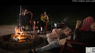 Campfire blowjob with smores and harp music
