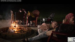 Campfire blowjob with smores and harp music