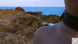 Boxer tied up and spanked before rimming her dom along the Balearic Sea -- beginning of a real domination session based on warrior themes in mythology