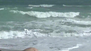 Exhibitionist Wife 484 Part 5 - Mrs Ginary and Mrs Nikki Brooks Teasing Nude Beach Voyeur! Spreading legs and teasing cocks in public!