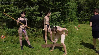 A Piss Fantasia -- Submissive pervert babe dances between her doms for some beautiful, rough face fucking as she is doused in urine -- a Domthenation documentary production