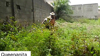 Rodrigo Fucking Two Pretty Local African Black With Vagina Farming In Public, He With His Big Shaft