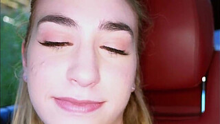 19 Year-old submissive drinks piss in woods, then crawls to the farm for her domination session