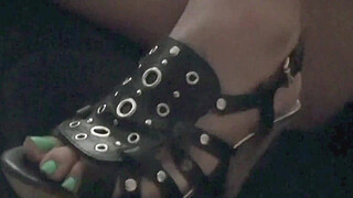 Exhibitionist Wife #75 Pt1 - MILF Heather Silk Upskirt Flashing Shaved Pussy To Voyeur In Public Bus Stop! He Gives Her A Foot Massage!