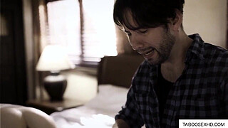 step Daughter get help from dad with anal problem