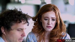 Dirty big penis dude helped hot redhead teens Madi Collins body