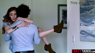 Dirty big penis dude helped hot redhead teens Madi Collins body