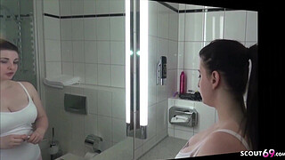 German Step Sister Seduce to Fuck in Bathroom bei