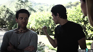 Skinny teens Haley Reed tight pussy double fucked by two big cocks