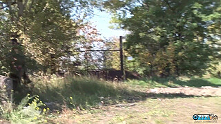 The gorgeous brunette euro chick put on some nice lingerie and enjoyed outdoor sex