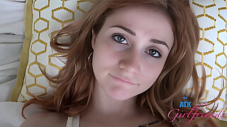 Skinny Amateur redhead with little tits & braces gets pussy eaten and rides penis (POV) Scarlet Skies