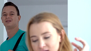 Teen stepsister Ivi Rein and her tight BFF Rebecca Volpetti share dick