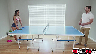Strip pong ended in skinny latina teen stepsisters Angelica Cruz pussy